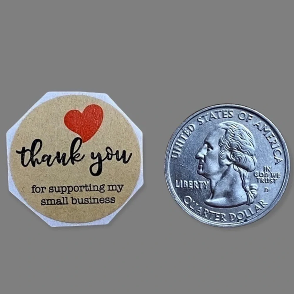 40 Small Thank You Stickers! (Quarter Size)